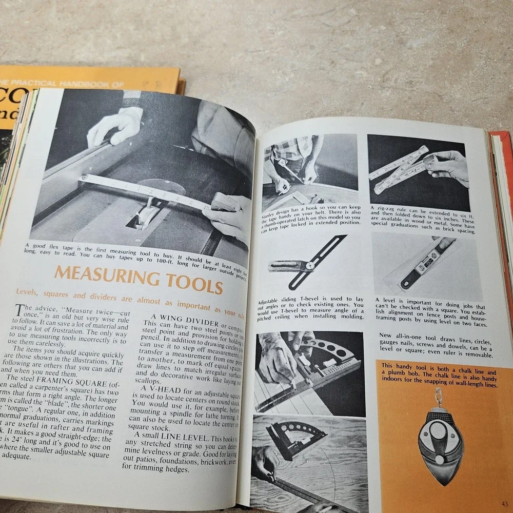 Vintage Practical Handbook Carpentry Concrete Masonry 1969 Hardcover DIY Book Se